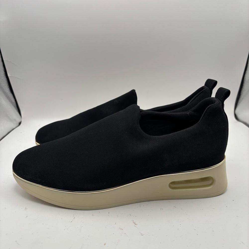 Karl Lagerfeld Black Slip-On Wedge Sneakers Size 8.5